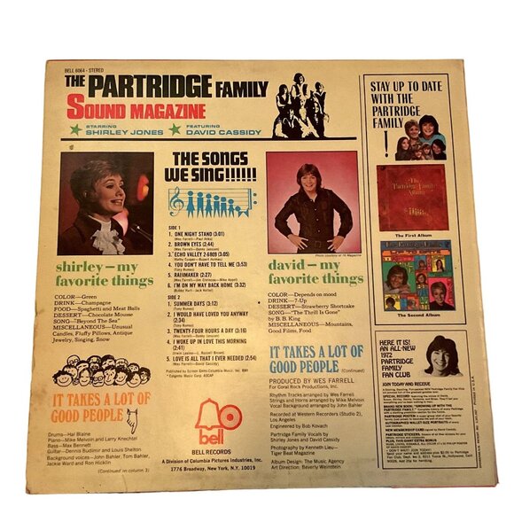 THE PARTRIDGE FAMILY LP VINYL RECORD DAVID CASSIDY SOUND MAGAZINE TESTED NO SKIP - Picture 2 of 4